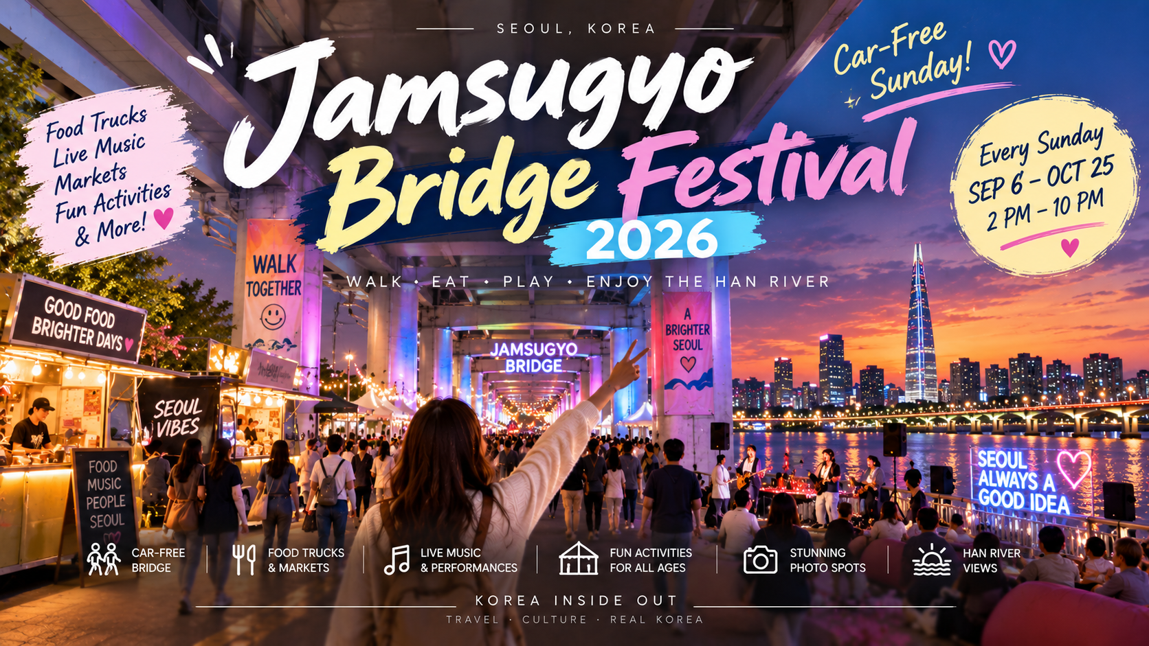 Banpo Jamsugyo Bridge Festival 2026: Seoul’s Car-Free Sunday by the Han River