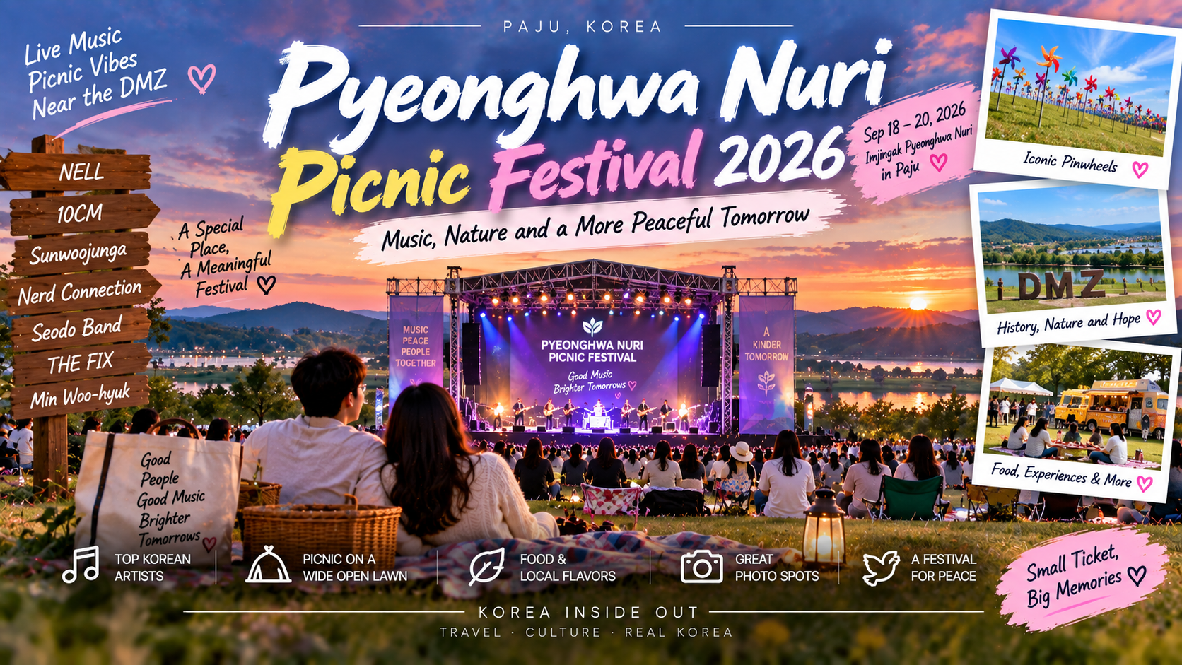 Pyeonghwa Nuri Picnic Festival 2026: NELL, 10CM & Live Music Near the DMZ