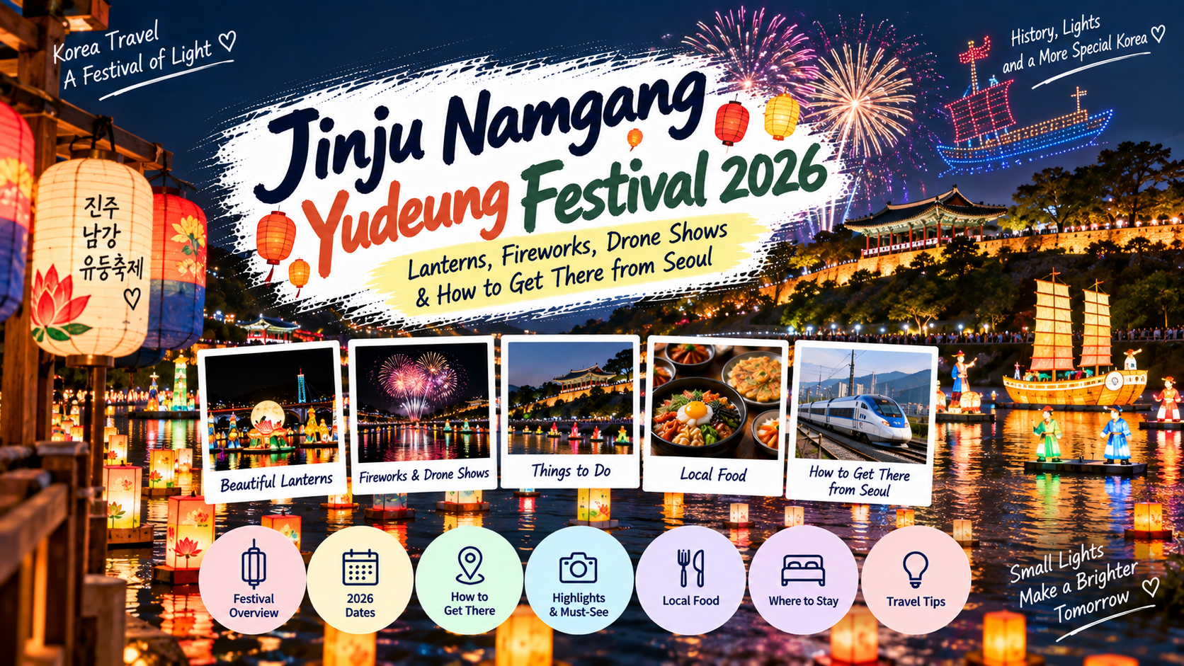 Jinju Namgang Yudeung Festival 2026: Lanterns, Fireworks, Drone Shows & How to Get There from Seoul